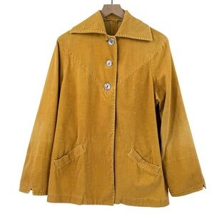 Vintage 1960s Corduroy Swing Coat Jacket Tan Yellow Nardi's of Dallas | L/XL